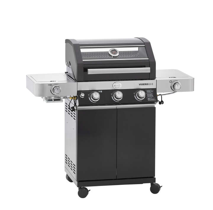 RÖSLE Gasgrill BBQ-Station VIDERO G3-S Vario+ mit Grillplatte & Schutzhülle